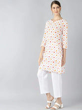 Women White Printed Kurta